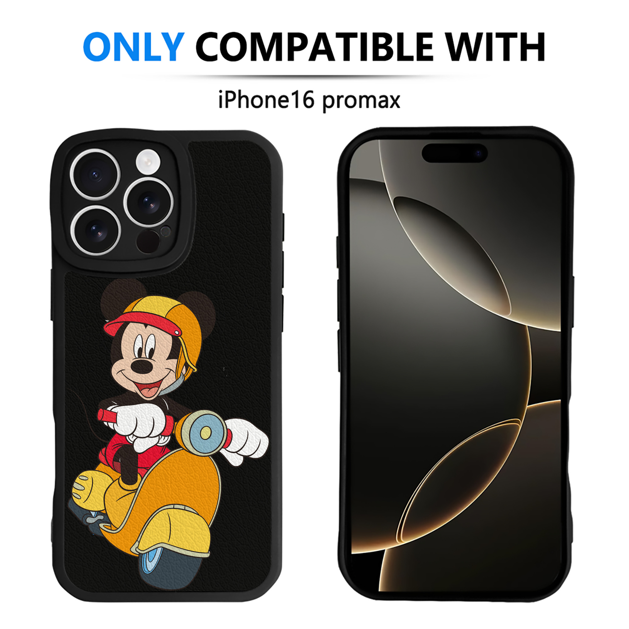 （画像用） ミッキーマウス Mickey Mouse 【iPhone 16シリーズ対応】シリコンスマホケース（レザー調） 材質：シリコン